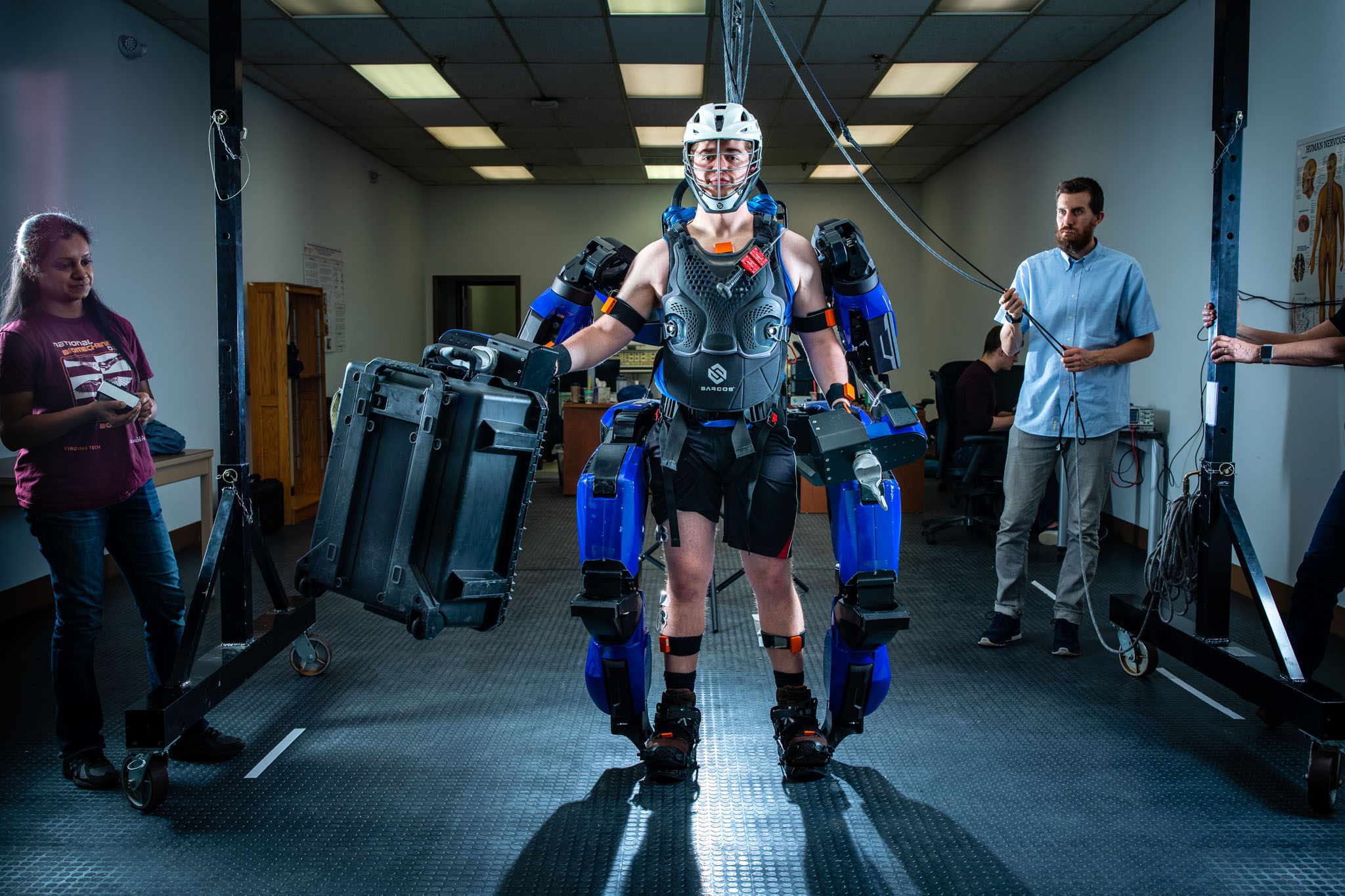 experiment at OEB Lab Sarcos Exoskeleton