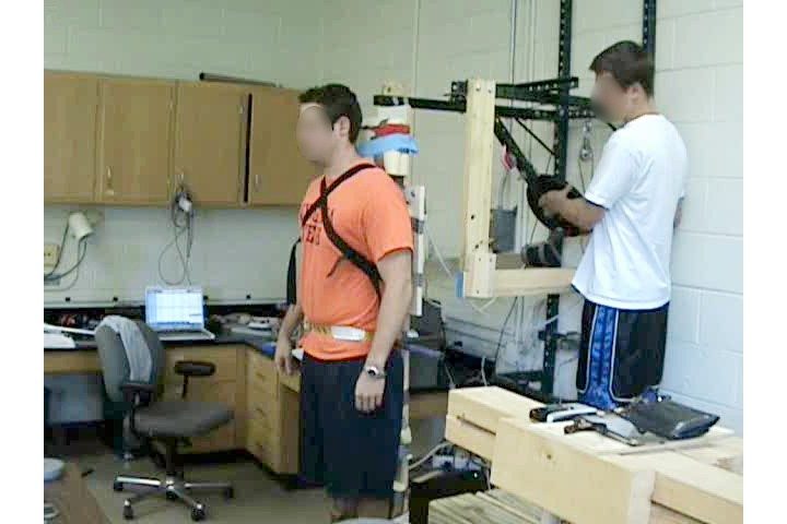 Study participant (left) in the experiment setting